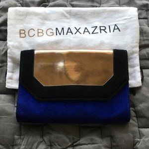 BCBGMAXAZRIA Faux Suede Flap Clutch